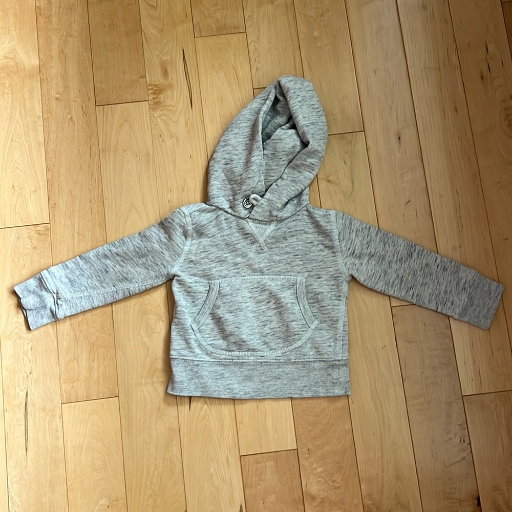 Jcrew Crewcuts Toddler Boys Pullover Sweatshirt Hoodie Gray 2t 12-18m 18-24m